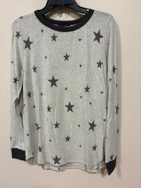 NWOT Staccato Gray Star Crewneck Top small